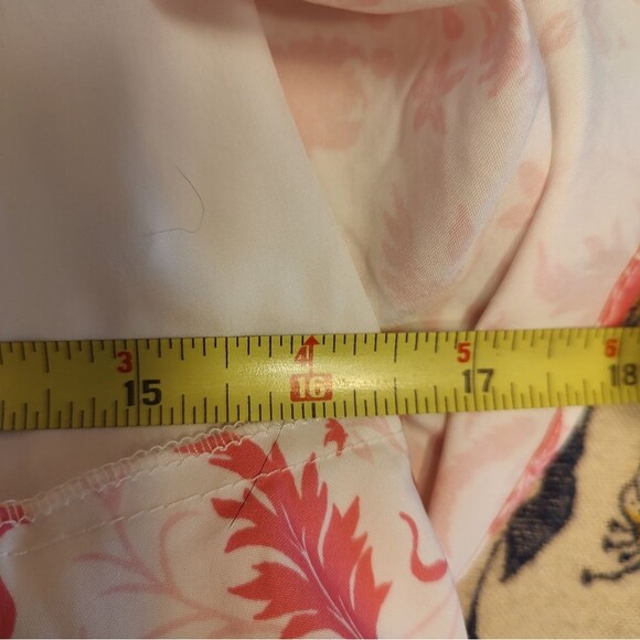 Pink Floral Tiered Ruffle Sundress Adjustable Straps Empire Waist Size Medium - Picture 8 of 9